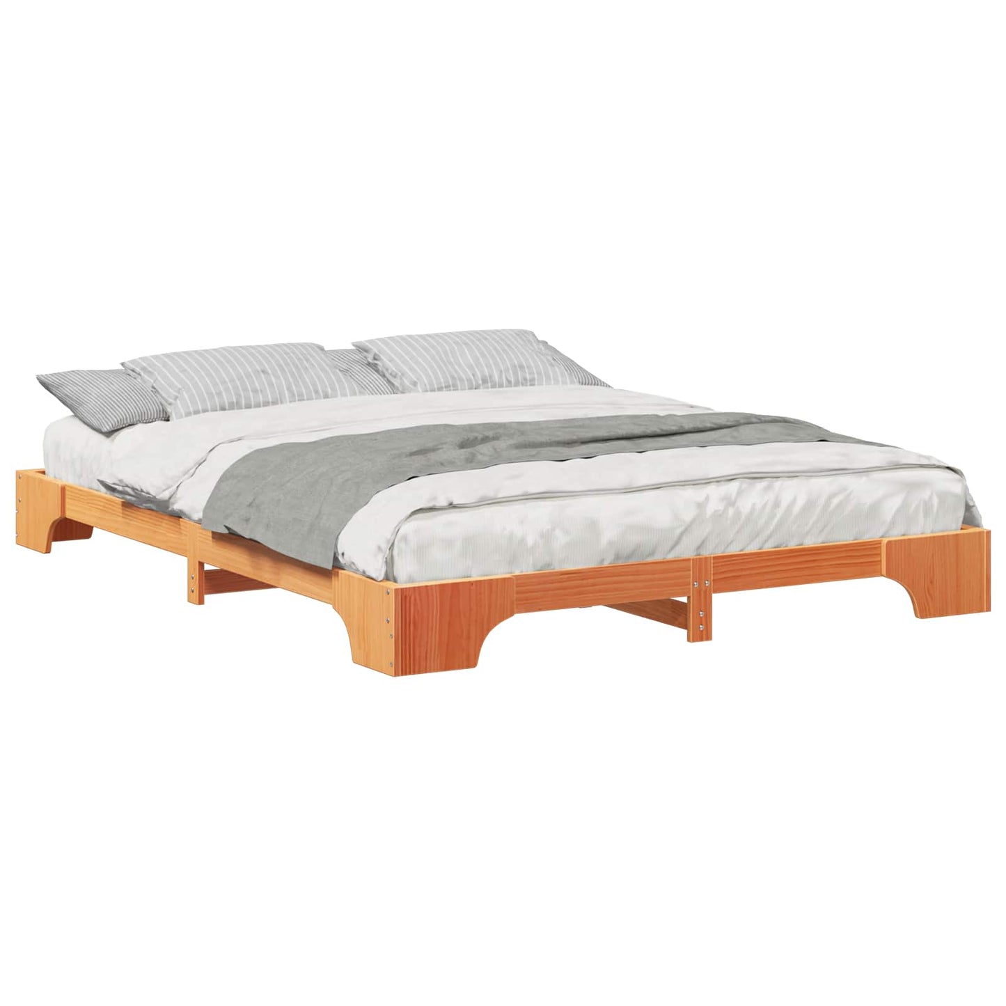 vidaXL Bed Frame Brown 160 x 220 cm Solid Pine Wood