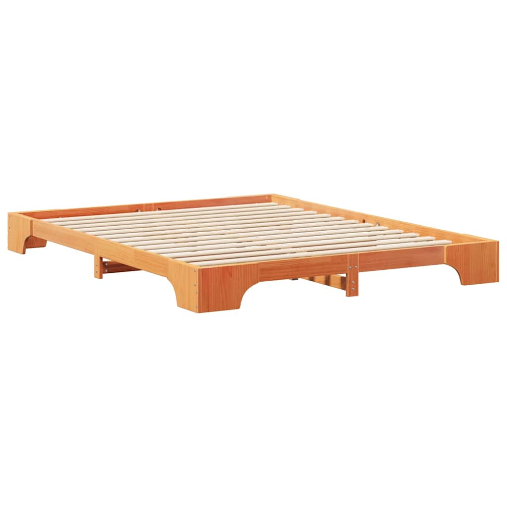 vidaXL Bed Frame Brown 160 x 220 cm Solid Pine Wood