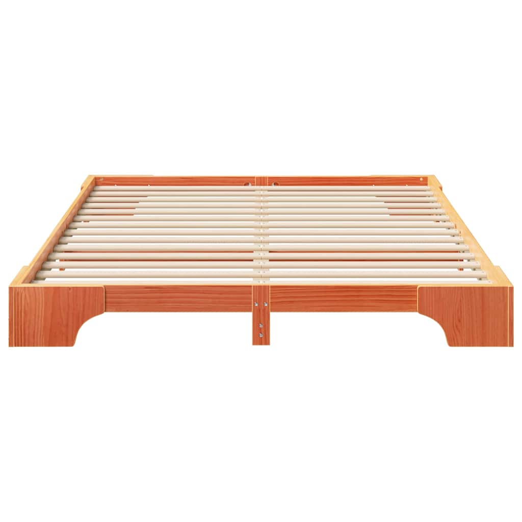vidaXL Bed Frame Brown 160 x 220 cm Solid Pine Wood