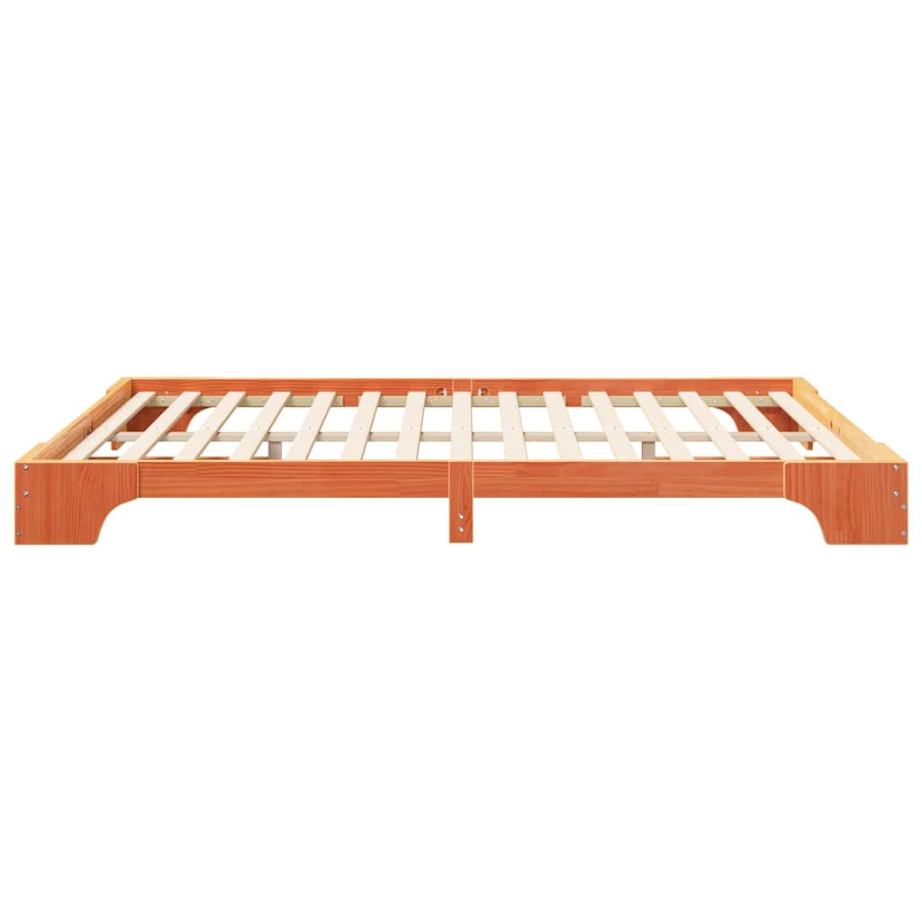 vidaXL Bed Frame Brown 160 x 220 cm Solid Pine Wood