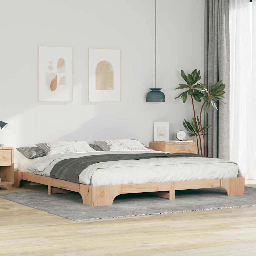 vidaXL Bed Frame Brown 180 x 220 cm Solid Pine Wood