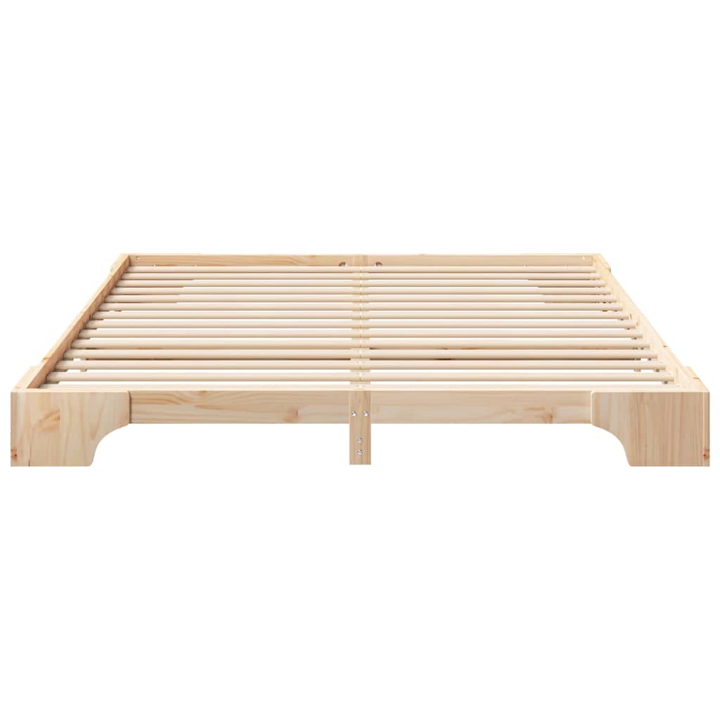 vidaXL Bed Frame Brown 180 x 220 cm Solid Pine Wood