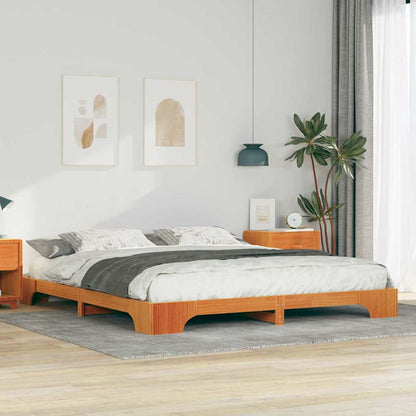 vidaXL Bed Frame Brown 180 x 220 cm Solid Pine Wood