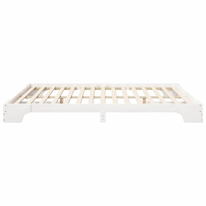 vidaXL Bed Frame White 200 x 220 cm Solid Pine Wood