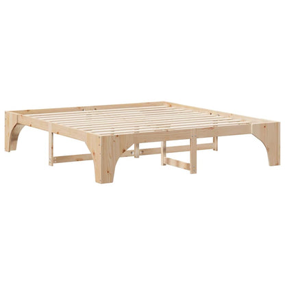 vidaXL Bed Frame Brown 200 x 200 cm Solid Pine Wood