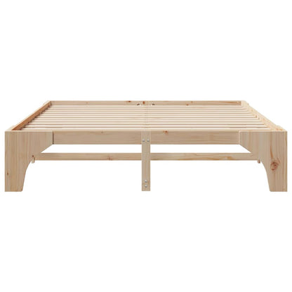 vidaXL Bed Frame Brown 200 x 200 cm Solid Pine Wood