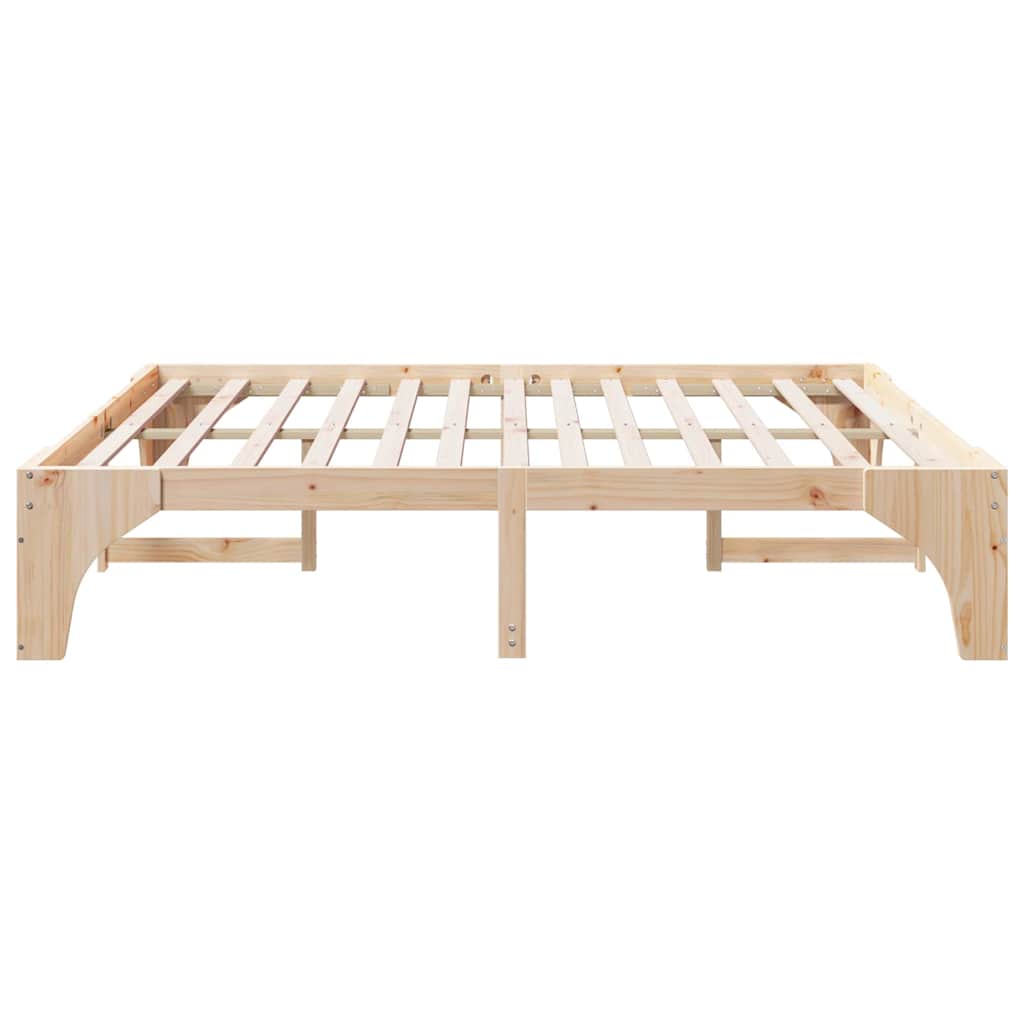vidaXL Bed Frame Brown 200 x 200 cm Solid Pine Wood