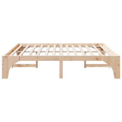 vidaXL Bed Frame Brown 200 x 200 cm Solid Pine Wood