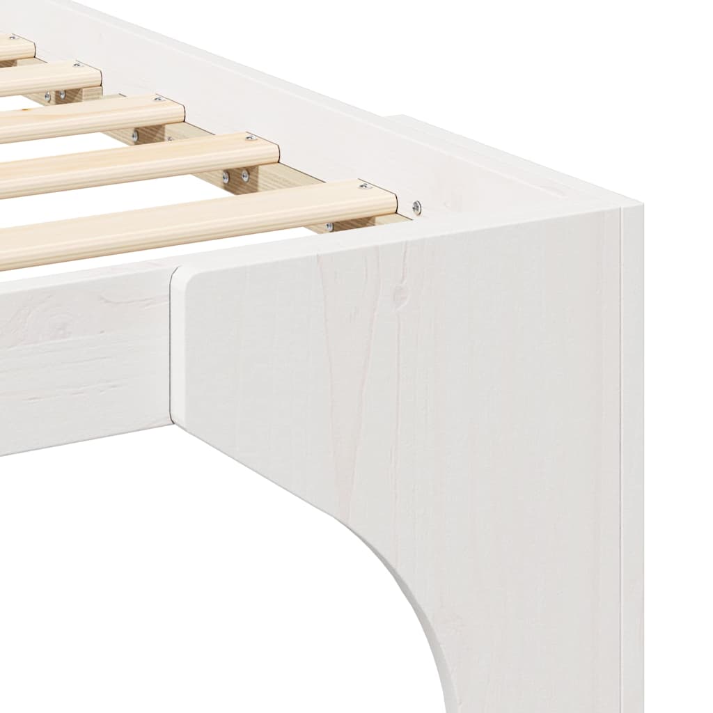 vidaXL Bed Frame White 200 x 200 cm Solid Pine Wood