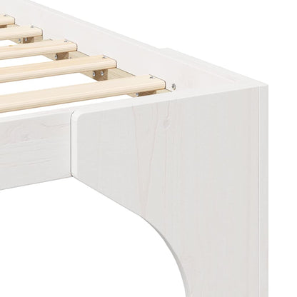 vidaXL Bed Frame White 200 x 200 cm Solid Pine Wood