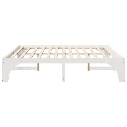 vidaXL Bed Frame White 200 x 200 cm Solid Pine Wood