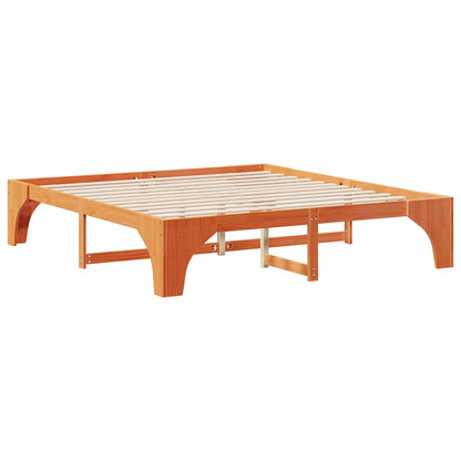 vidaXL Bed Frame Brown 200 x 200 cm Solid Pine Wood