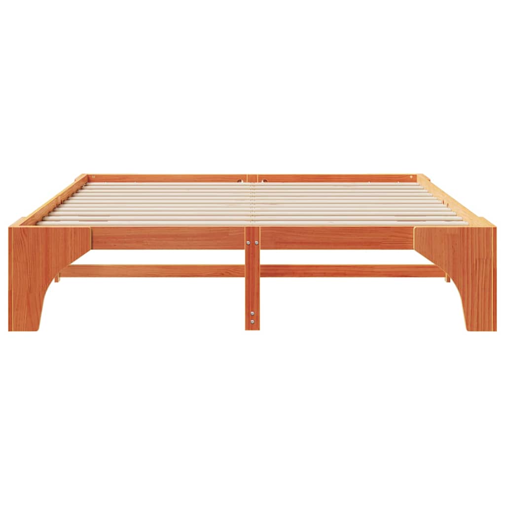 vidaXL Bed Frame Brown 200 x 200 cm Solid Pine Wood
