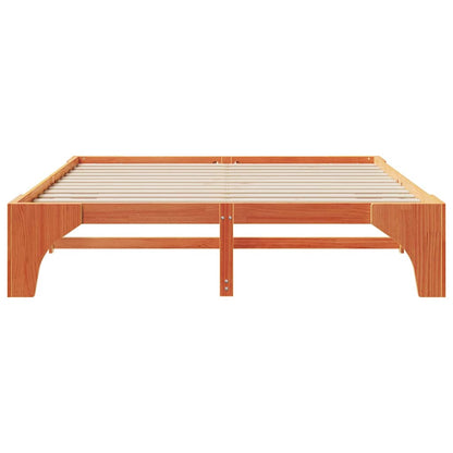 vidaXL Bed Frame Brown 200 x 200 cm Solid Pine Wood