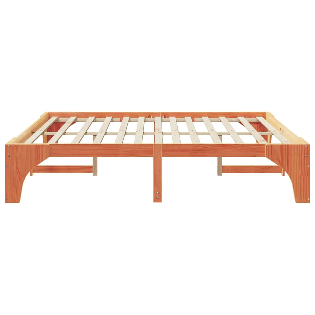 vidaXL Bed Frame Brown 200 x 200 cm Solid Pine Wood
