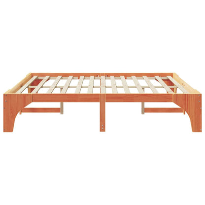 vidaXL Bed Frame Brown 200 x 200 cm Solid Pine Wood