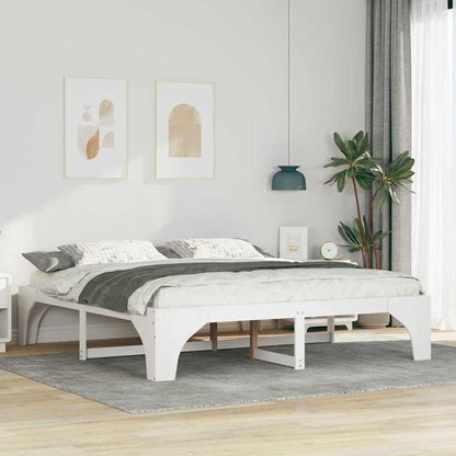 vidaXL Bed Frame White 180 x 200 cm Solid Pine Wood