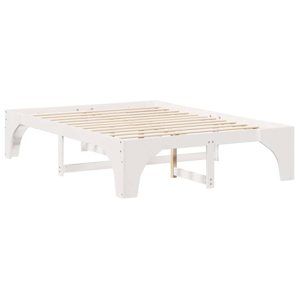 vidaXL Bed Frame White 160 x 200 cm Solid Pine Wood