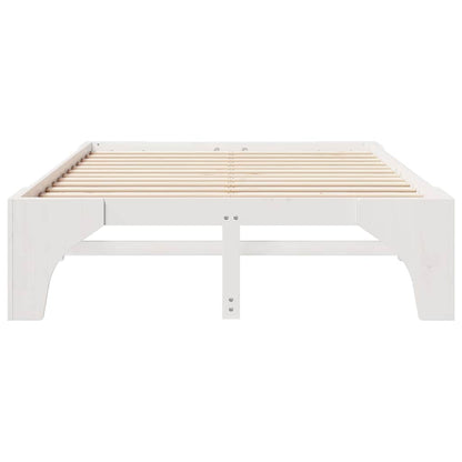 vidaXL Bed Frame White 160 x 200 cm Solid Pine Wood