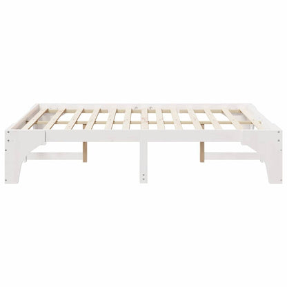 vidaXL Bed Frame White 160 x 200 cm Solid Pine Wood
