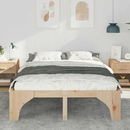 vidaXL Bed Frame Brown 150 x 200 cm Solid Pine Wood