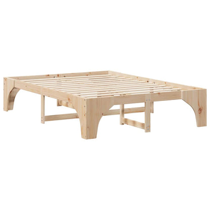 vidaXL Bed Frame Brown 150 x 200 cm Solid Pine Wood