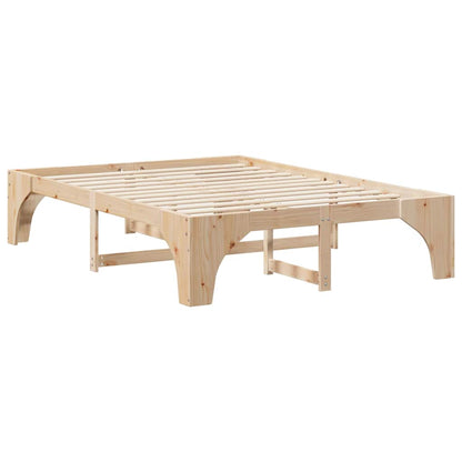 vidaXL Bed Frame Brown 150 x 200 cm Solid Pine Wood