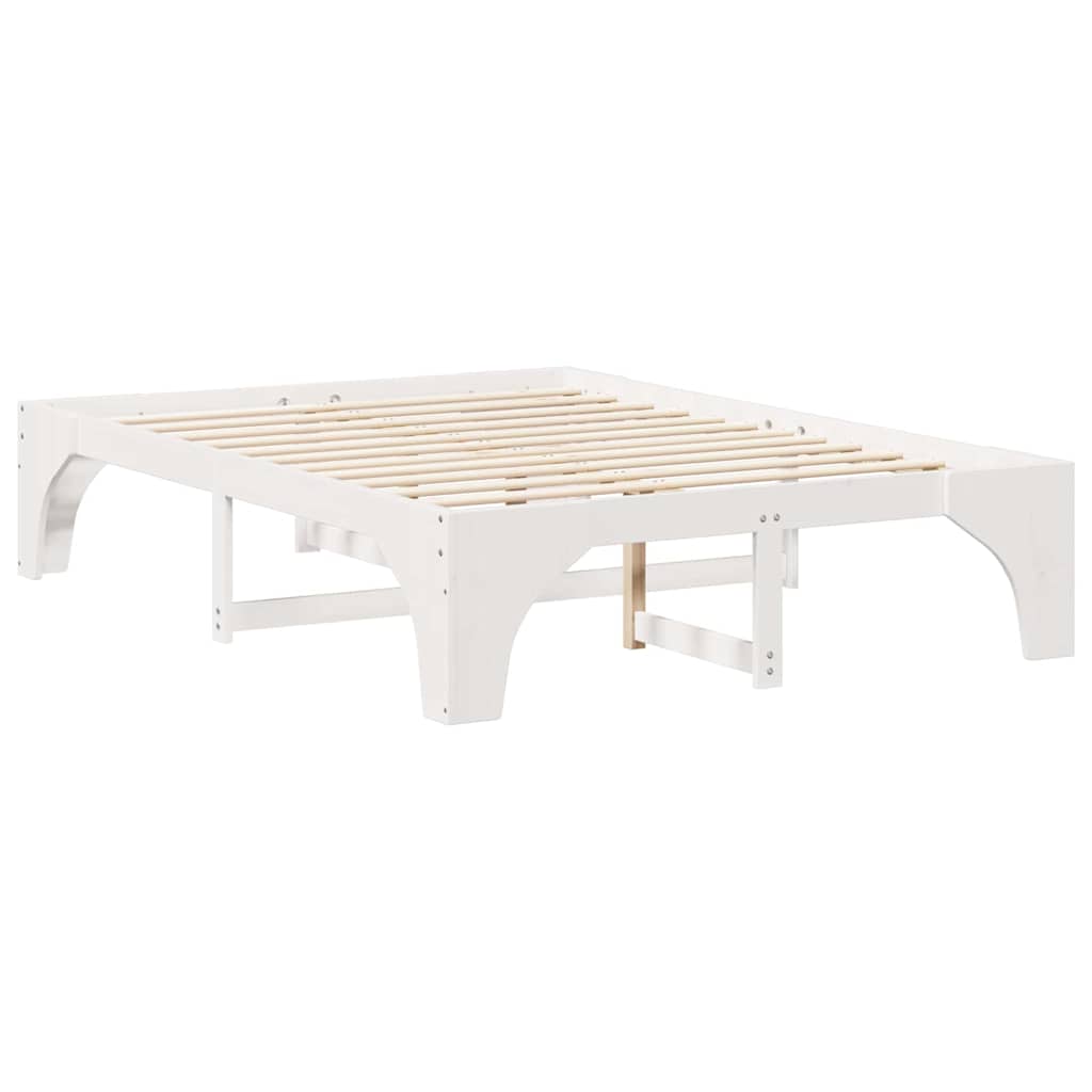 vidaXL Bed Frame White 150 x 200 cm Solid Pine Wood
