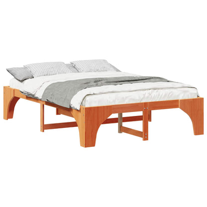 vidaXL Bed Frame Brown 150 x 200 cm Solid Pine Wood