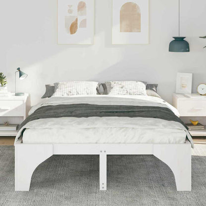 vidaXL Bed Frame White 140 x 200 cm Solid Pine Wood