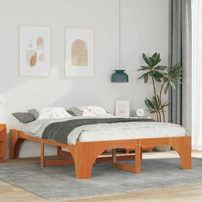 vidaXL Bed Frame Brown 140 x 200 cm Solid Pine Wood