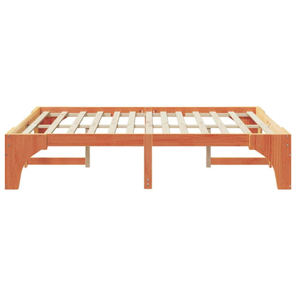 vidaXL Bed Frame Brown 140 x 200 cm Solid Pine Wood