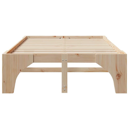 vidaXL Bed Frame Brown 140 x 190 cm Solid Pine Wood