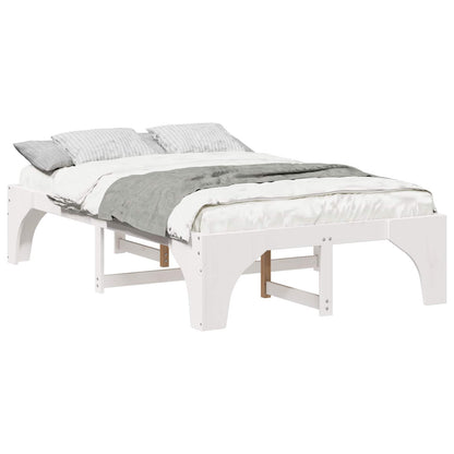 vidaXL Bed Frame White 140 x 190 cm Solid Pine Wood