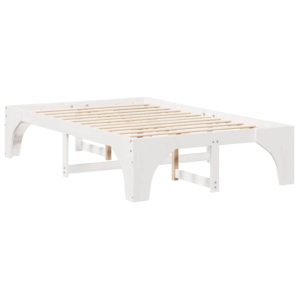 vidaXL Bed Frame White 140 x 190 cm Solid Pine Wood