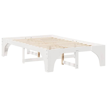 vidaXL Bed Frame White 140 x 190 cm Solid Pine Wood
