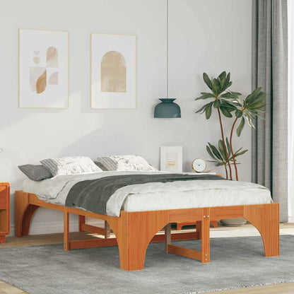 vidaXL Bed Frame Brown 135 x 190 cm Solid Pine Wood
