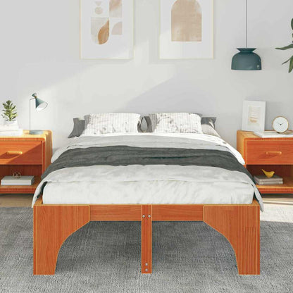 vidaXL Bed Frame Brown 135 x 190 cm Solid Pine Wood
