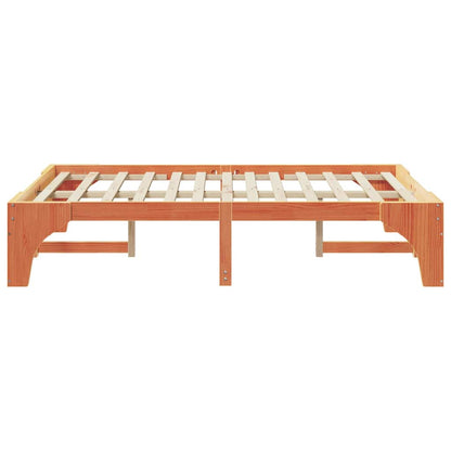 vidaXL Bed Frame Brown 135 x 190 cm Solid Pine Wood