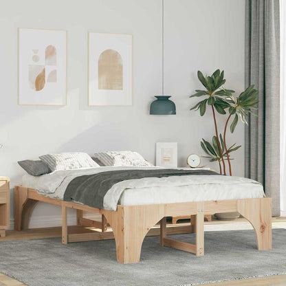 vidaXL Bed Frame Brown 120 x 190 cm Solid Pine Wood