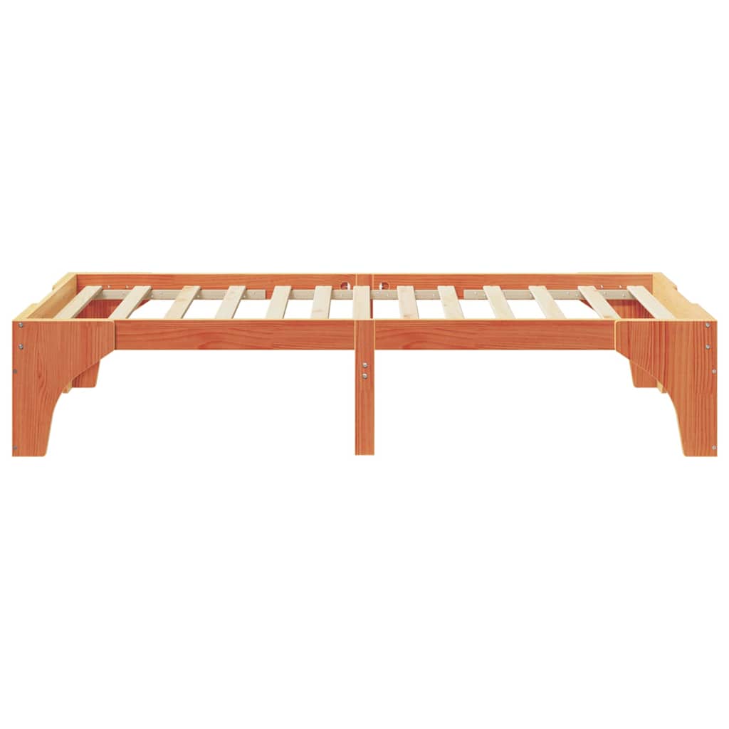 vidaXL Bed Frame Brown 100 x 200 cm Solid Pine Wood