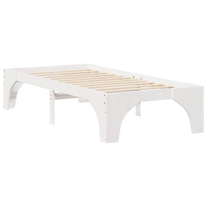 vidaXL Bed Frame White 90 x 200 cm Solid Pine Wood
