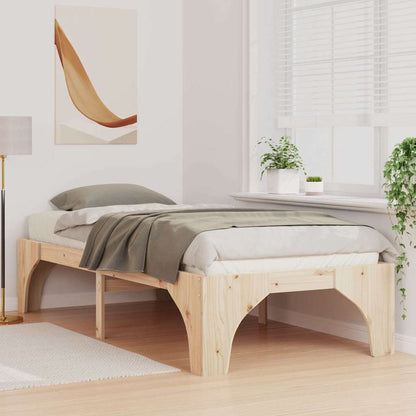 vidaXL Bed Frame Brown 80 x 200 cm Solid Pine Wood