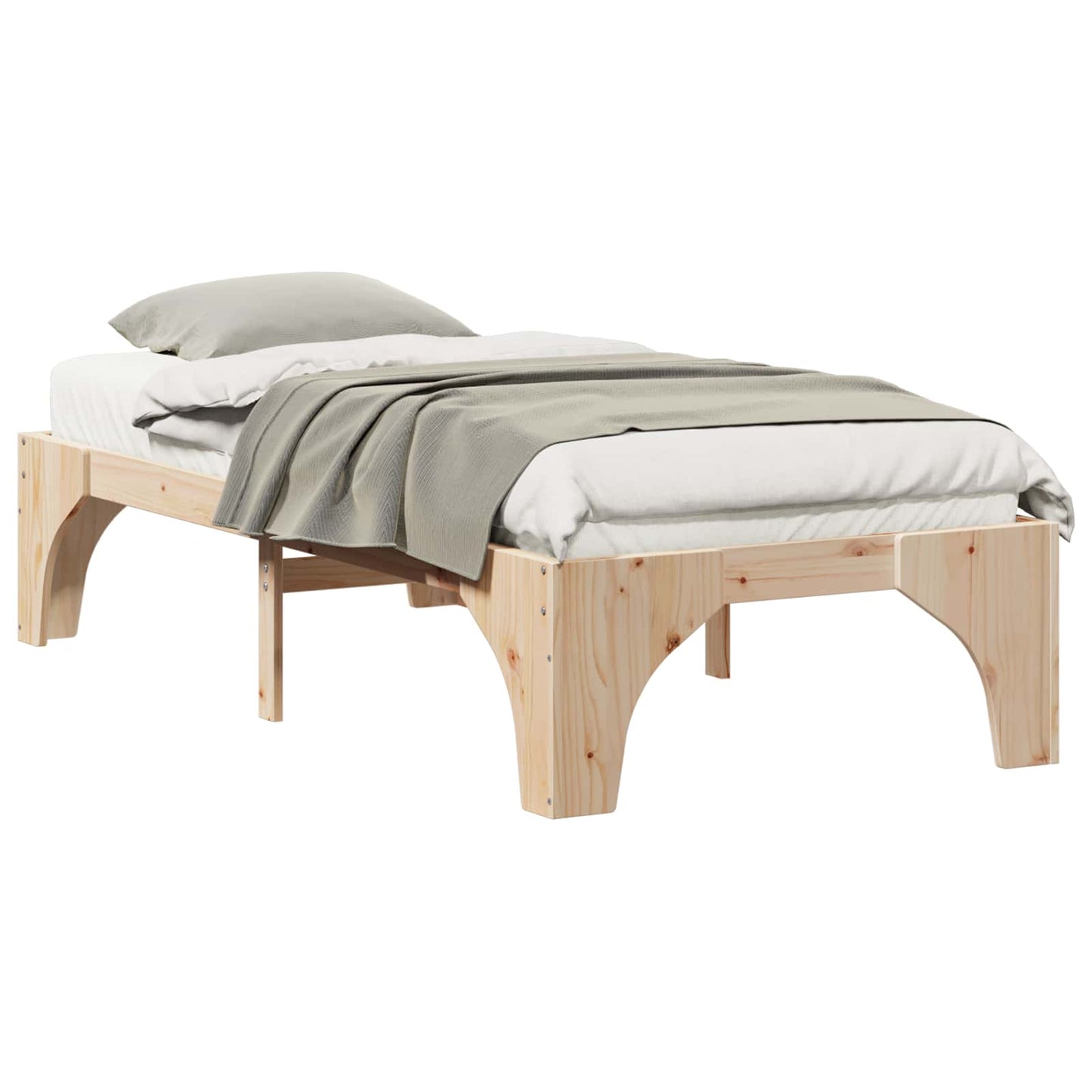 vidaXL Bed Frame Brown 80 x 200 cm Solid Pine Wood
