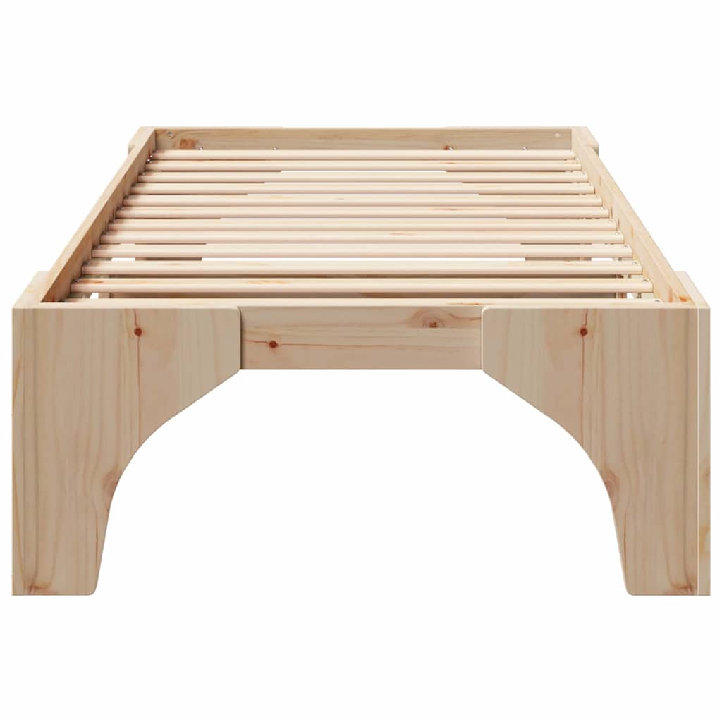 vidaXL Bed Frame Brown 80 x 200 cm Solid Pine Wood