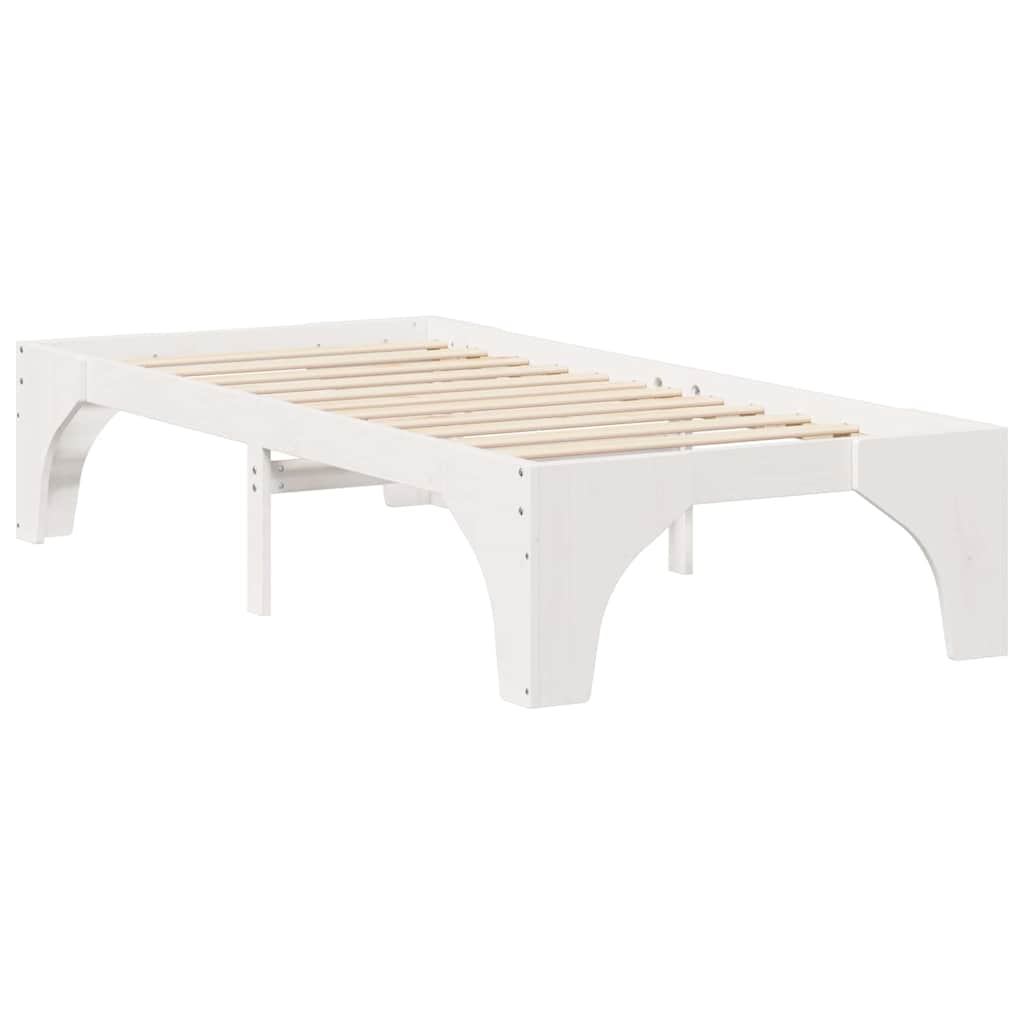 vidaXL Bed Frame White 80 x 200 cm Solid Pine Wood