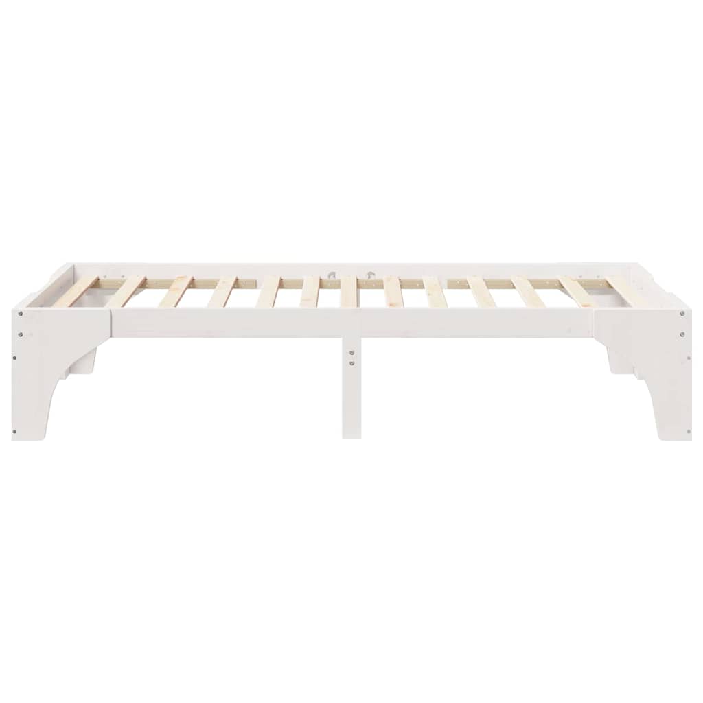 vidaXL Bed Frame White 80 x 200 cm Solid Pine Wood