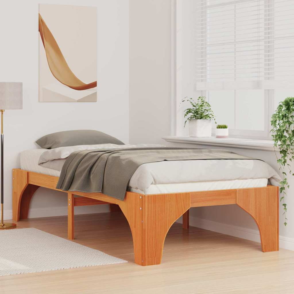 vidaXL Bed Frame Brown 80 x 200 cm Solid Pine Wood