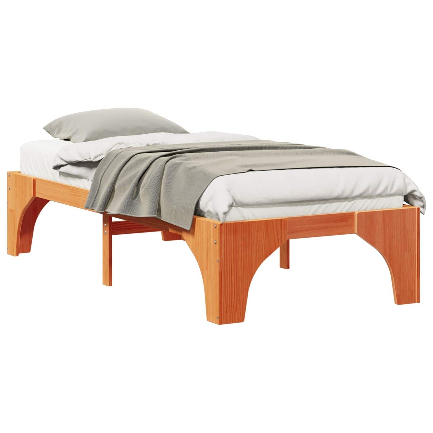 vidaXL Bed Frame Brown 80 x 200 cm Solid Pine Wood
