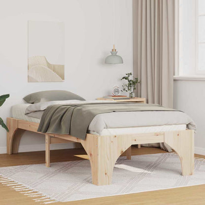 vidaXL Bed Frame Brown 75 x 190 cm Solid Pine Wood